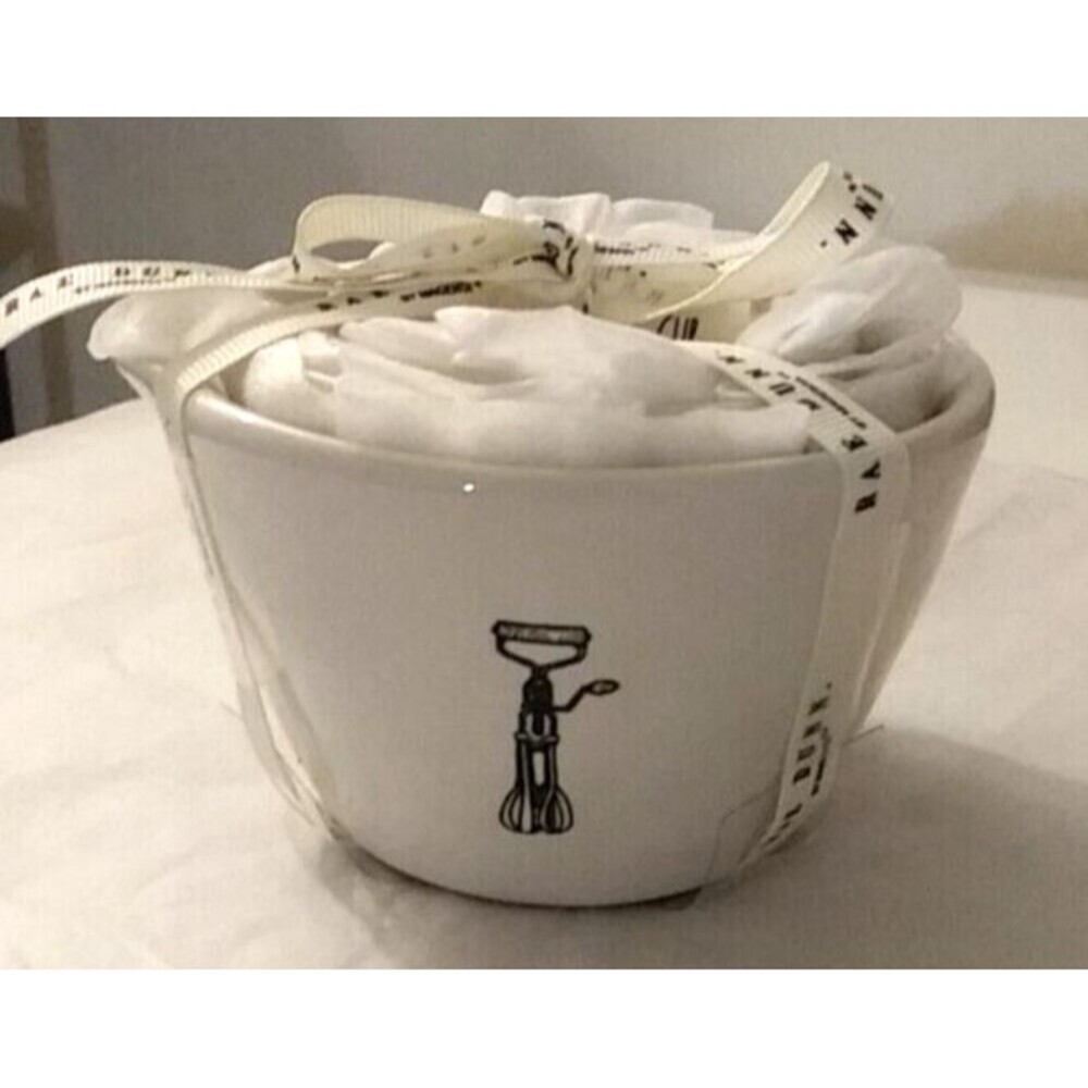 RAE DUNN 4 Piece Set ICON Ceramic Pottery Measuring Cups Magenta NWT - Picture 3 of 9